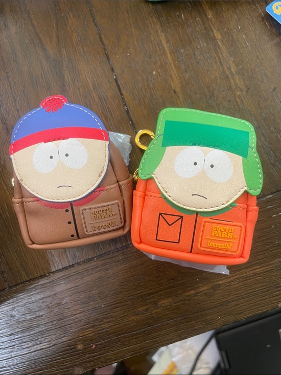 Loungefly Handbags - Loungefly South Park Stan & Kyle Mini Backpack Coin Purses - Brown & Orange